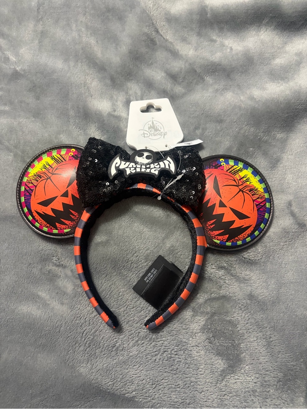 Disney Halloween Pumpkin Mouse Ear Headband - Black & Orange